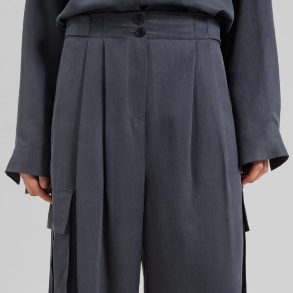 The Frankie Shop Balsta Cargo Pants - Dark Grey - Oversized Minimalist Pants in Grey - Shop at Coveti