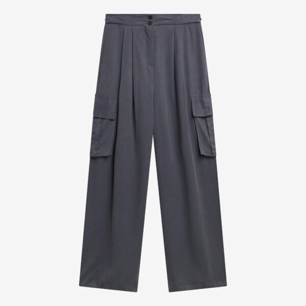 The Frankie Shop Balsta Cargo Pants - Dark Grey - Oversized Minimalist Pants in Grey - Shop at Coveti