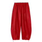 The Frankie Shop Briar Faux Leather Balloon Pants - Red - Oversized Minimalist Pants in Red - Shop at Coveti