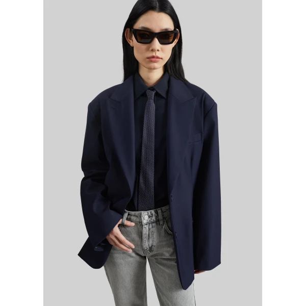 The Frankie Shop Canmore Double Vent Blazer – Navy, view 4