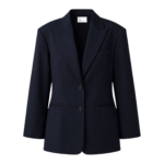 The Frankie Shop Canmore Double Vent Blazer - Navy - Oversized Minimalist Jackets in Blue - Shop at Coveti