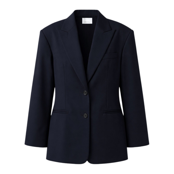The Frankie Shop Canmore Double Vent Blazer - Navy - Oversized Minimalist Jackets in Blue - Shop at Coveti