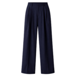 The Frankie Shop Canmore Pleated Trousers - Navy - Oversized Minimalist Pants in Blue - Shop at Coveti