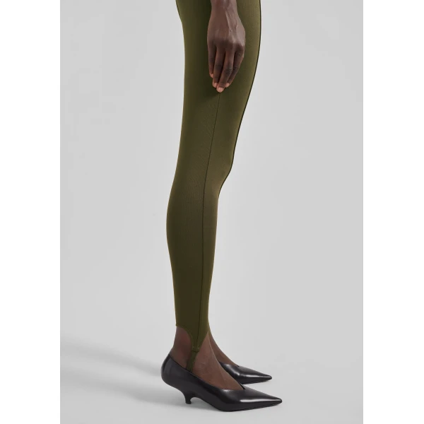 The Frankie Shop Caserta Stirrup Leggings – Olive, view 4