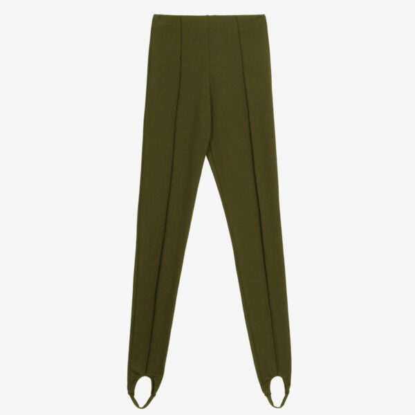 The Frankie Shop Caserta Stirrup Leggings - Olive - Oversized Minimalist Pants in Green - Shop at Coveti