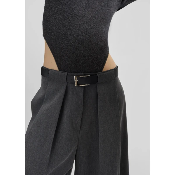 The Frankie Shop Civray Brushed Knit Bodysuit – Charcoal, view 3