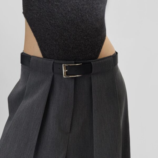 The Frankie Shop Civray Brushed Knit Bodysuit - Charcoal - Oversized Minimalist Knitwear in Grey - Shop at Coveti