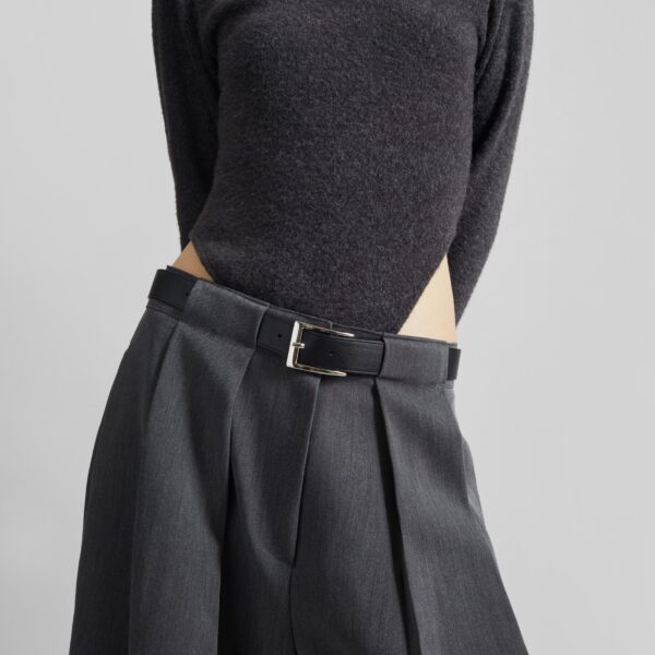 The Frankie Shop Civray Brushed Knit Bodysuit - Charcoal - Oversized Minimalist Knitwear in Grey - Shop at Coveti