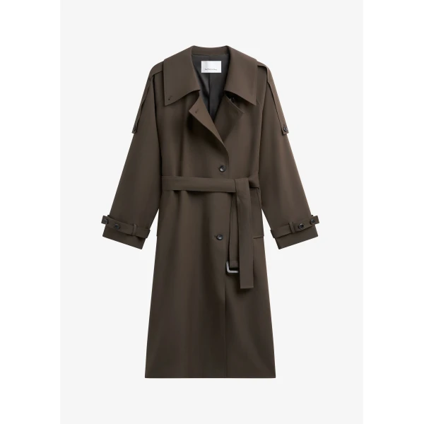 The Frankie Shop Dartford Trench Coat – Olive Brown, view 6