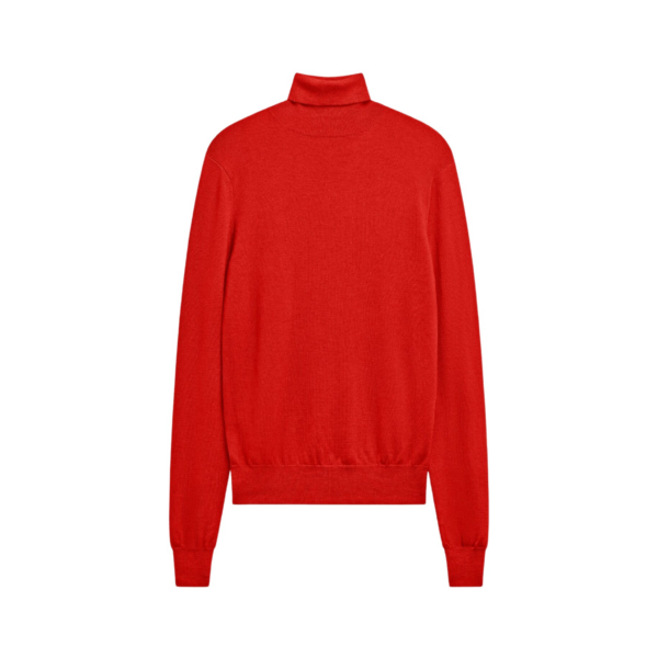 The Frankie Shop Eve Thin Turtleneck Sweater - Red - Oversized Minimalist Knitwear in Red - Shop at Coveti