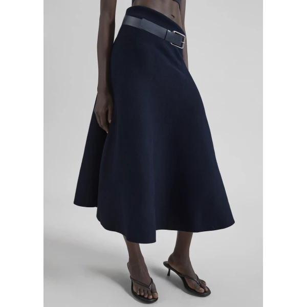 The Frankie Shop July Knit Midi Skirt – Navy, view 3