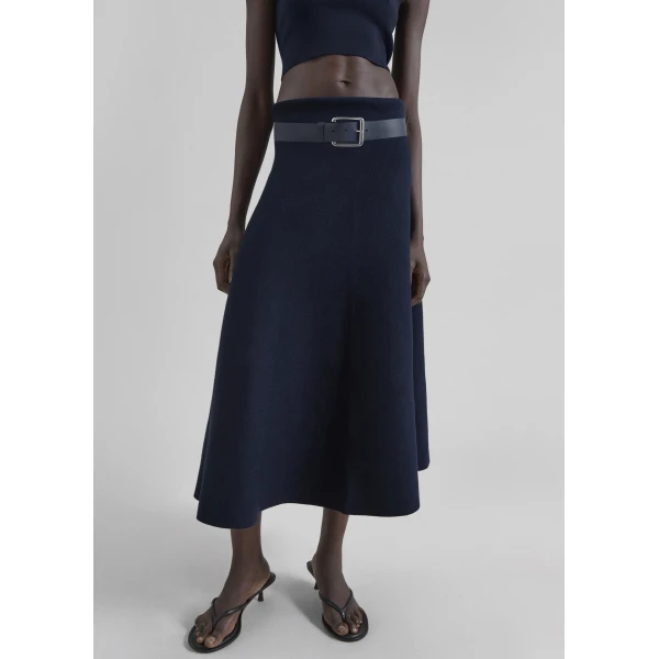 The Frankie Shop July Knit Midi Skirt – Navy, view 7