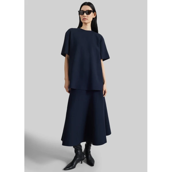 The Frankie Shop July Knit Midi Skirt – Navy, view 8