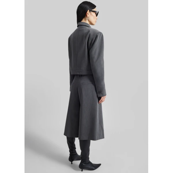 The Frankie Shop Kalvo Boxy Jacket – Dark Grey, view 8