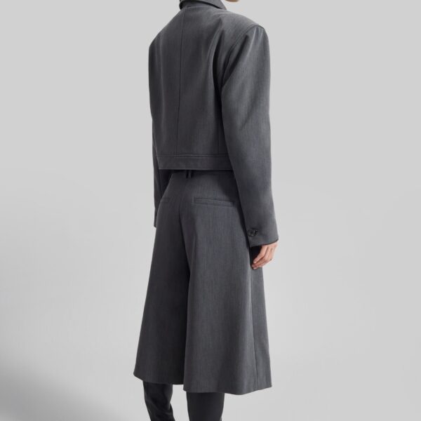 The Frankie Shop Kalvo Boxy Jacket - Dark Grey - Oversized Minimalist Jackets in Grey - Shop at Coveti