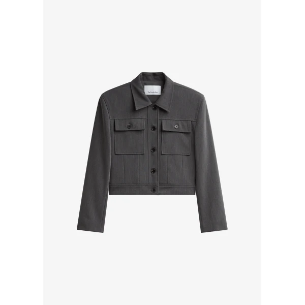 The Frankie Shop Kalvo Boxy Jacket – Dark Grey, view 9