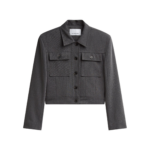 The Frankie Shop Kalvo Boxy Jacket - Dark Grey - Oversized Minimalist Jackets in Grey - Shop at Coveti