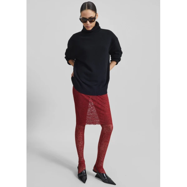 The Frankie Shop Koler Padded Knit Turtleneck – Black, view 7