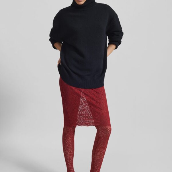 The Frankie Shop Koler Padded Knit Turtleneck - Black - Oversized Minimalist Knitwear in Black - Shop at Coveti