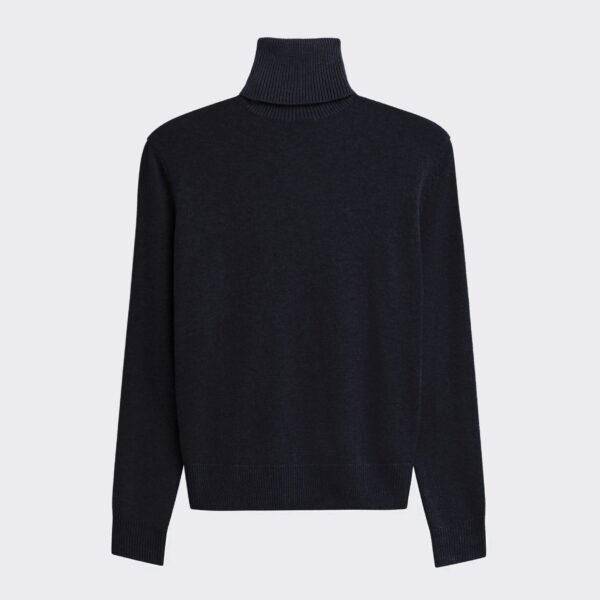 The Frankie Shop Koler Padded Knit Turtleneck - Black - Oversized Minimalist Knitwear in Black - Shop at Coveti