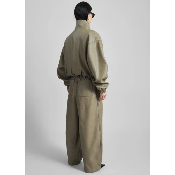 The Frankie Shop Nolita Faux Leather Bomber Jacket – Sage, view 7