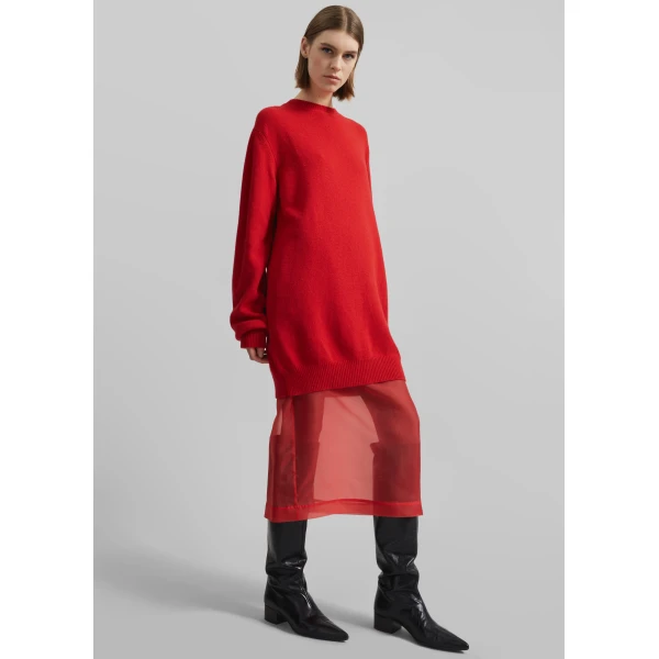 The Frankie Shop Peri Sheer Midi Skirt – Red, view 7