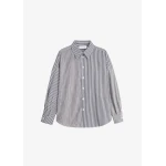 The Frankie Shop Quillan Button-Down Shirt - White/Black Stripe - Oversized Minimalist Tops in Black - Shop at Coveti