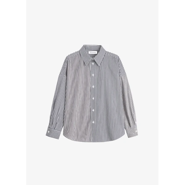 The Frankie Shop Quillan Button-Down Shirt – White/Black Stripe
