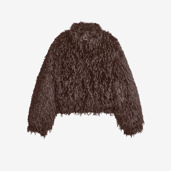 The Frankie Shop Rivee Faux Fur Pullover - Brown - Oversized Minimalist Tops in Brown - Shop at Coveti