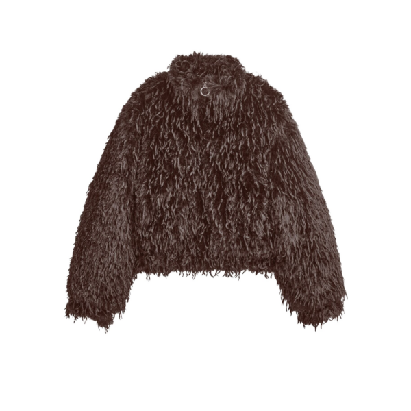 The Frankie Shop Rivee Faux Fur Pullover - Brown - Oversized Minimalist Tops in Brown - Shop at Coveti