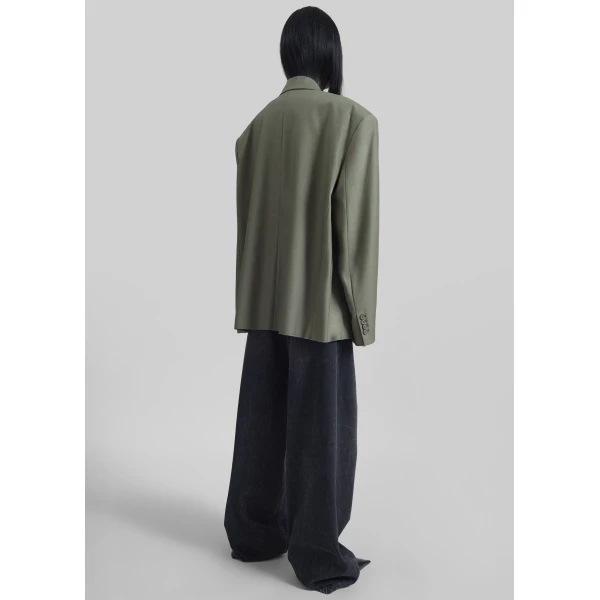 The Frankie Shop Valter Oversized Blazer – Pale Olive, view 8