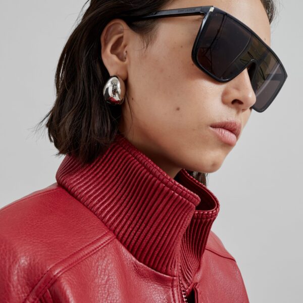 The Frankie Shop Zion Bomber Jacket - Red - Oversized Minimalist Jackets in Red - Shop at Coveti