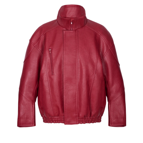 The Frankie Shop Zion Bomber Jacket - Red - Oversized Minimalist Jackets in Red - Shop at Coveti