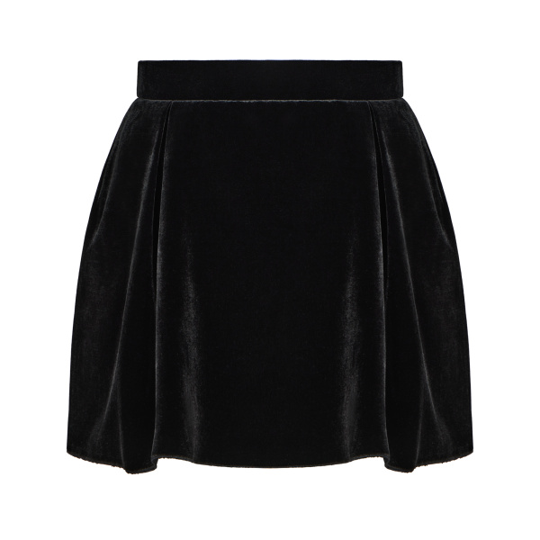 Ulyana Sergeenko A-line skort in soft velvet - Ulyana Sergeenko Corset Dress - Russian Couture - Shop at Coveti