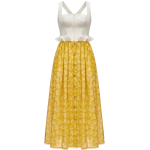 Ulyana Sergeenko Cotton and linen dress with a signature animal print - Ulyana Sergeenko Corset Dress - Russian Couture - Shop at Coveti