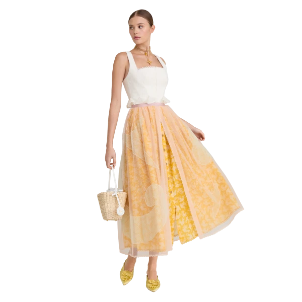 Ulyana Sergeenko Cotton and linen dress with a signature animal print, view 3