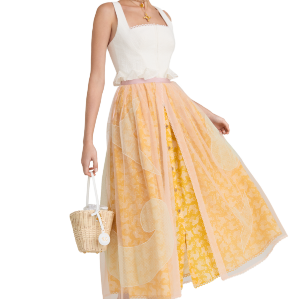 Ulyana Sergeenko Cotton and linen dress with a signature animal print - Ulyana Sergeenko Corset Dress - Russian Couture - Shop at Coveti