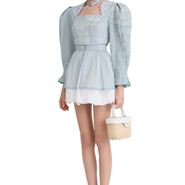Ulyana Sergeenko Cotton blouse with a signature floral and animal prints - Ulyana Sergeenko Corset Dress - Russian Couture - Shop at Coveti