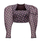 Ulyana Sergeenko Cotton blouse with a signature floral print - Ulyana Sergeenko Corset Dress - Russian Couture - Shop at Coveti