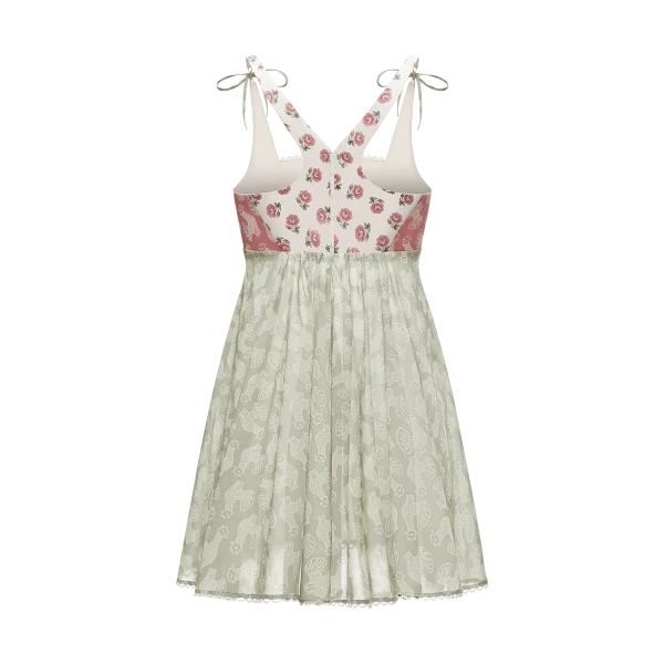 Ulyana Sergeenko Cotton dress in signature floral and animal prints - Ulyana Sergeenko Corset Dress - Russian Couture - Shop at Coveti
