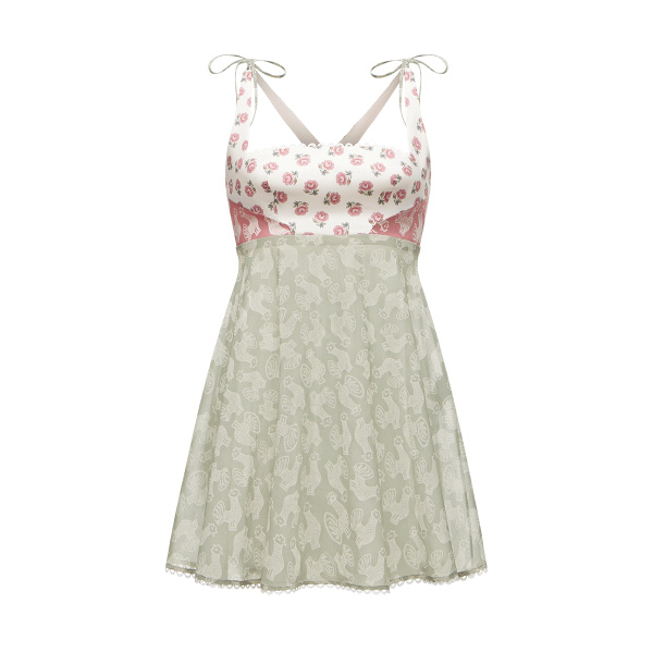 Ulyana Sergeenko Cotton dress in signature floral and animal prints - Ulyana Sergeenko Corset Dress - Russian Couture - Shop at Coveti