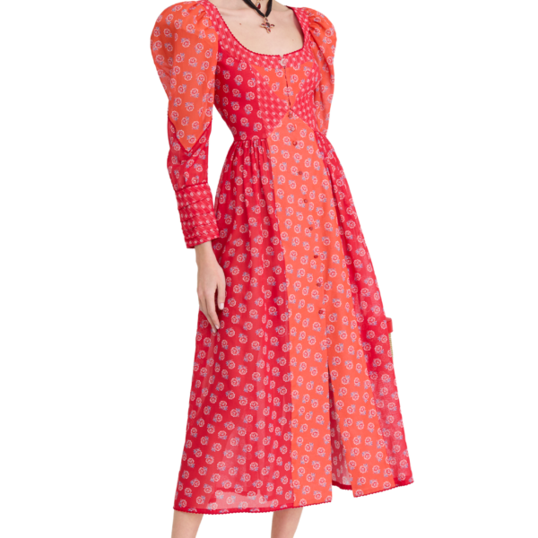 Ulyana Sergeenko Cotton dress in signature floral print - Ulyana Sergeenko Corset Dress - Russian Couture - Shop at Coveti