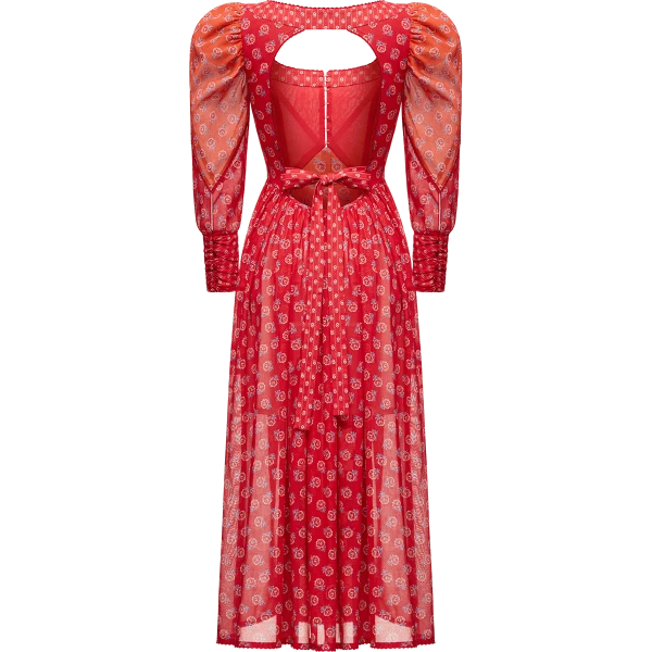 Ulyana Sergeenko Cotton dress in signature floral print - Ulyana Sergeenko Corset Dress - Russian Couture - Shop at Coveti
