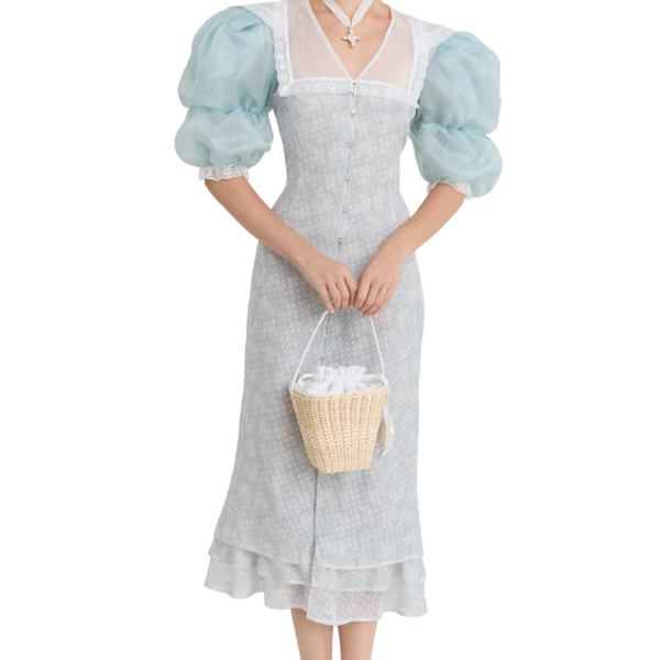 Ulyana Sergeenko Cotton dress with signature floral and animal prints - Ulyana Sergeenko Corset Dress - Russian Couture - Shop at Coveti
