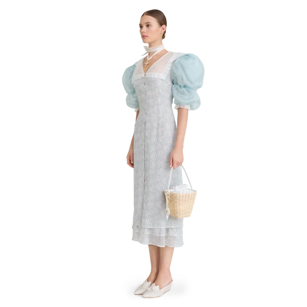 Ulyana Sergeenko Cotton dress with signature floral and animal prints, view 3