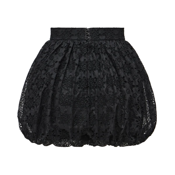 Ulyana Sergeenko Cotton shorts with floral embroidery - Ulyana Sergeenko Corset Dress - Russian Couture - Shop at Coveti