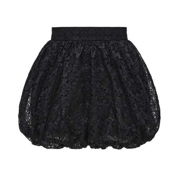 Ulyana Sergeenko Cotton shorts with floral embroidery - Ulyana Sergeenko Corset Dress - Russian Couture - Shop at Coveti