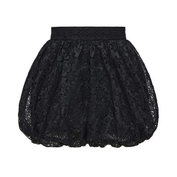 Ulyana Sergeenko Cotton shorts with floral embroidery - Ulyana Sergeenko Corset Dress - Russian Couture - Shop at Coveti
