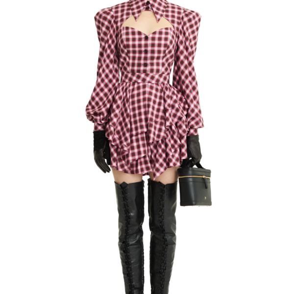 Ulyana Sergeenko Flannel dress - Ulyana Sergeenko Corset Dress - Russian Couture - Shop at Coveti