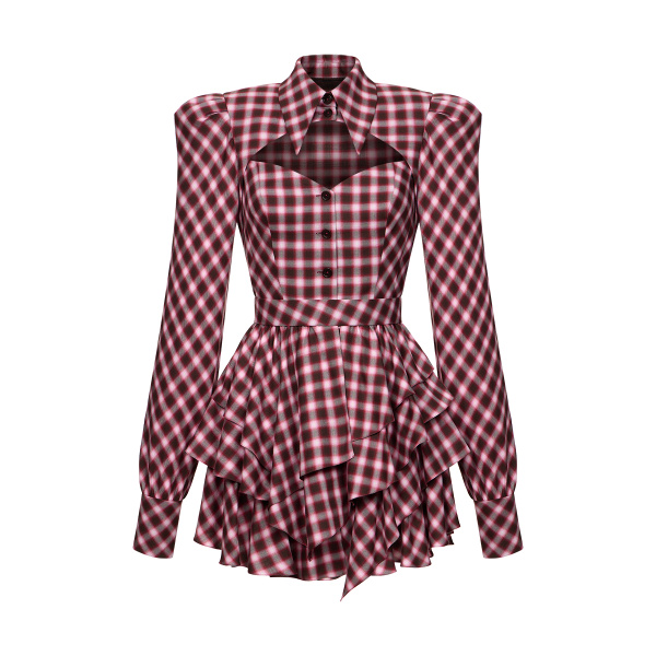 Ulyana Sergeenko Flannel dress - Ulyana Sergeenko Corset Dress - Russian Couture - Shop at Coveti